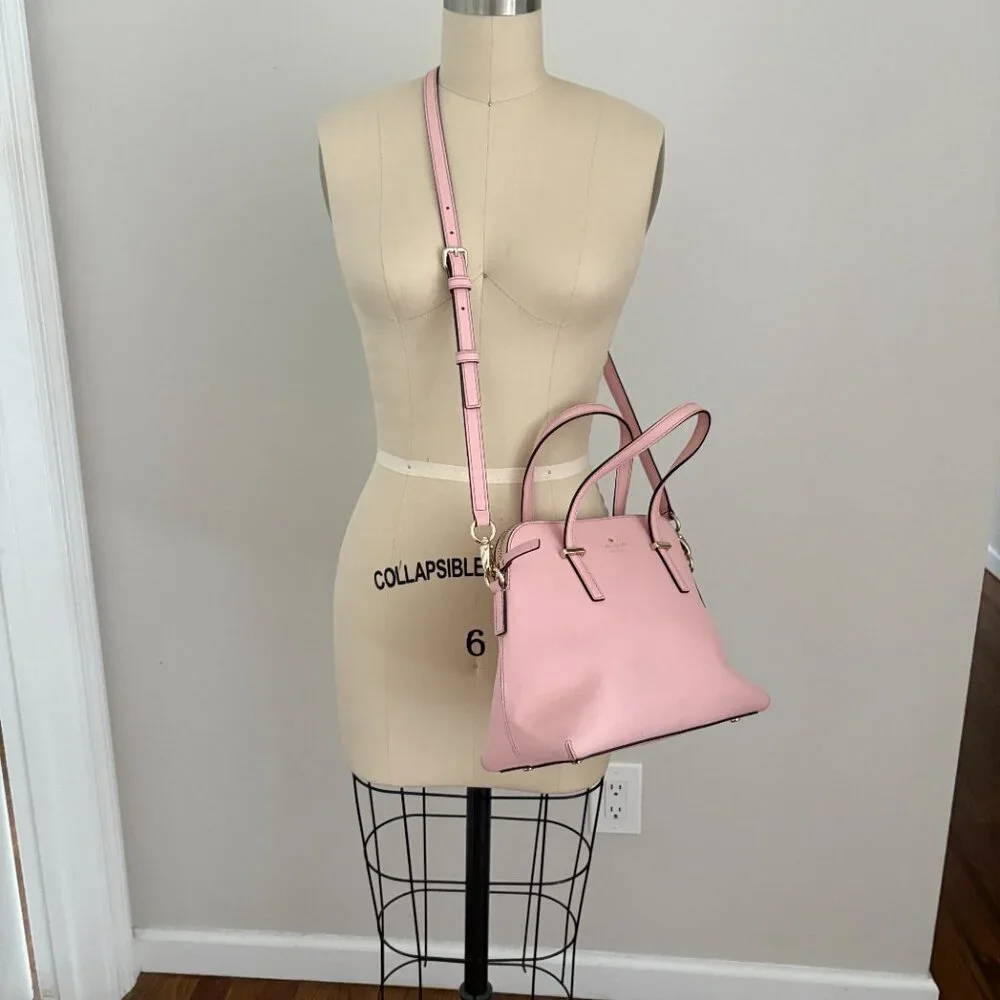 Kate Spade Cedar Street Maise Leather Pink/Rose Satchel Crossbody Quiet Luxury